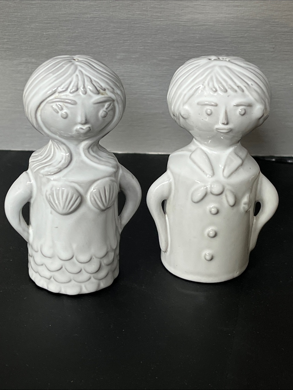 Jonathan Adler Sailor & Siren Salt Pepper Shakers Ceramic Mermaid Nautical